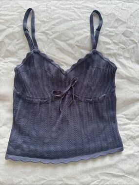 Wilfred Slate Blue Scallop-Trim Knit Cami